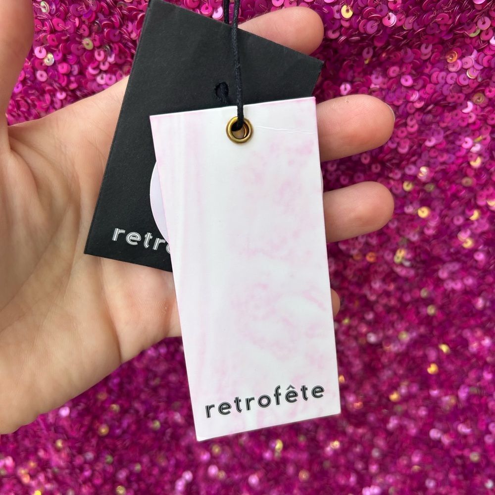 Retrofete Fuchsia Sequin Strapless Mini Dress - Picture 5 of 9